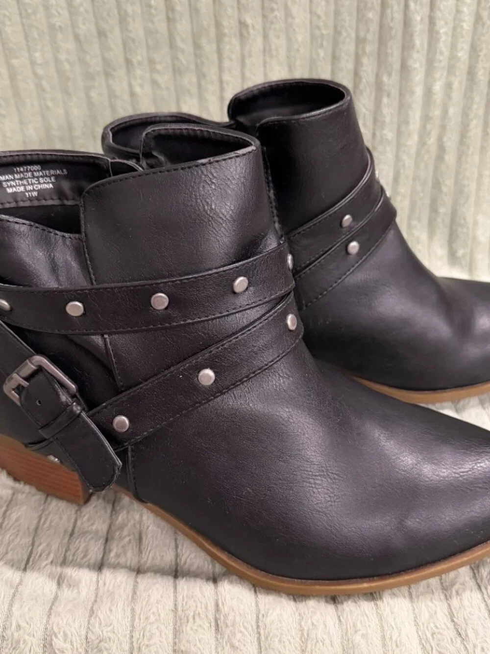 Torrid Black Studded Strappy Ankle Booties Size 11W Wide Width